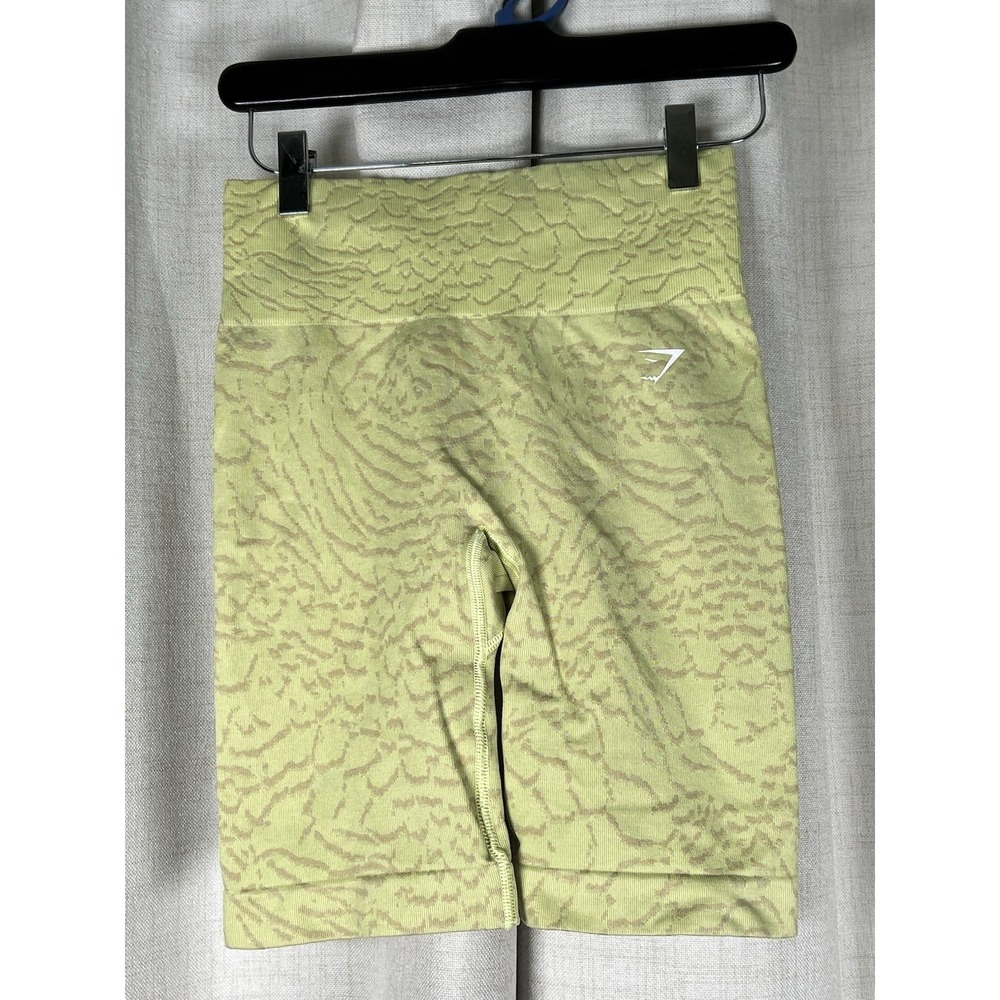 Gymshark Adapt Animal Seamless Cycling Biker Shorts Firefly Yellow Size Small